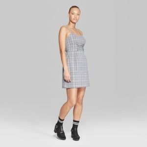 Plaid black and white dress